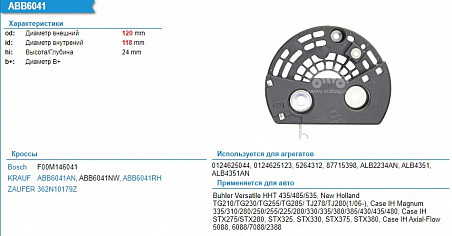 ABB6041 Крышка генератора (пластик)