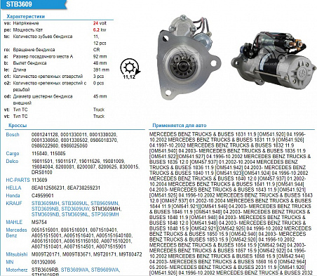 Стартер 9kw STD3609UW