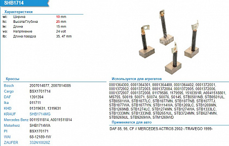 Щеточные узлы стартера BSX1701714