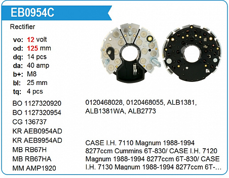 Диодный мост генератора EB0954C