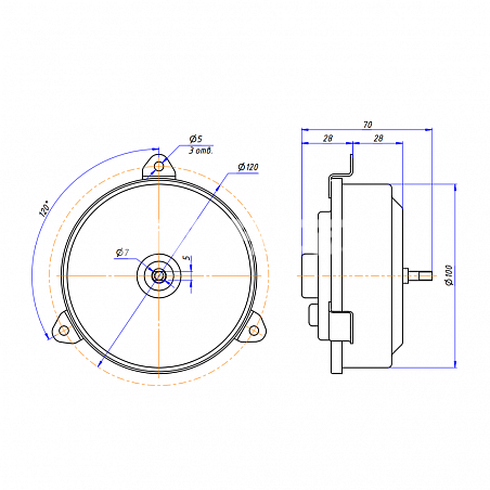 RC-U01304 электромотор осевой (12V, 120W, PUSH)