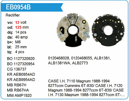 Диодный мост генератора EB0954B